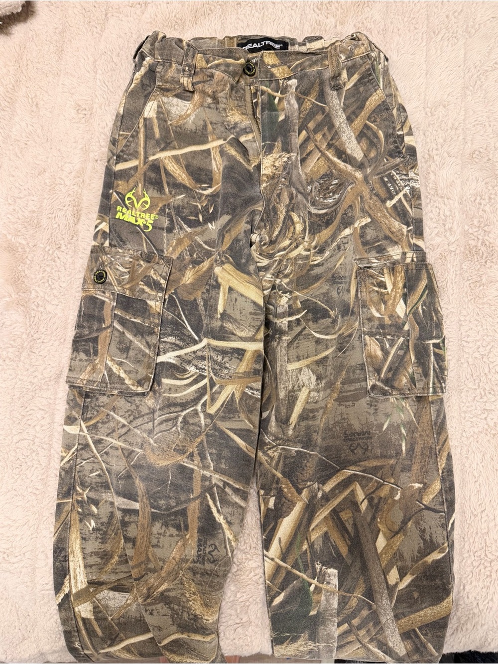 Realtree Boys Camo Cargo Pants in Brown and Green